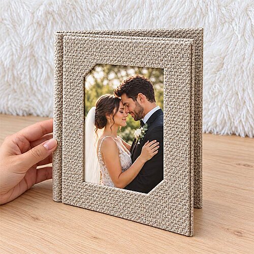 15x21 3lü Kumaş Albüm Önü Pencereli 3+1 ER002 - 