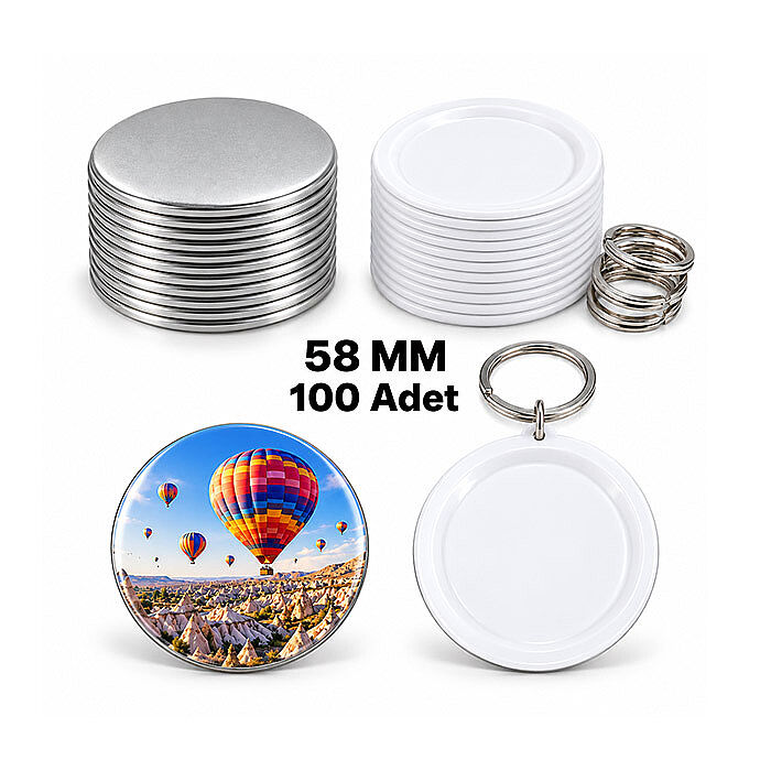 Rozet Anahtarlık 58 mm Yeni 100lü Paket - 1