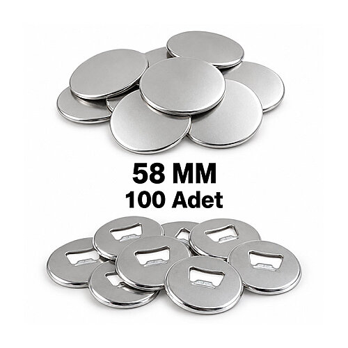 58 mm Buton Rozet Magnet Açacak 100lü Paket - 