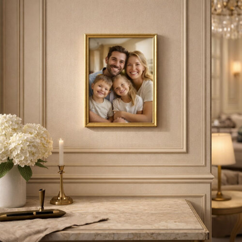 Ahşap Diploma ve Fotoğraf Çerçvesi A4 Altın - sanalbayim (1)