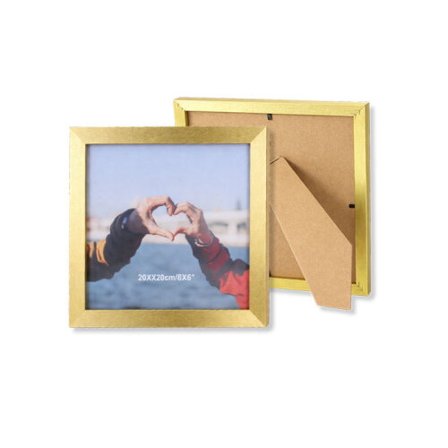 Ahşap Kare Fotoğraf Çerçevesi 20x20 Altın - 4