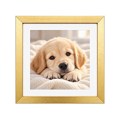 Ahşap Kare Fotoğraf Çerçevesi 20x20 Altın - sanalbayim