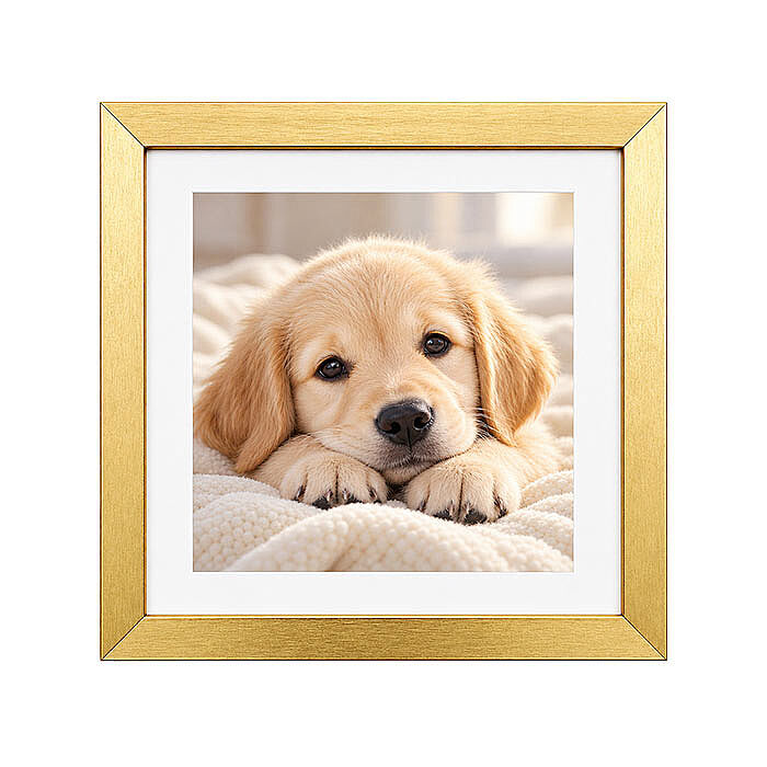Ahşap Kare Fotoğraf Çerçevesi 20x20 Altın - 1