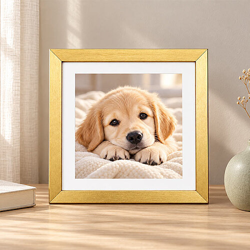 Ahşap Kare Fotoğraf Çerçevesi 20x20 Altın - sanalbayim (1)