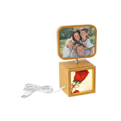 Ahşap Ledli Dönen Fotoğraf Çerçevesi 12x12 - sanalbayim (1)