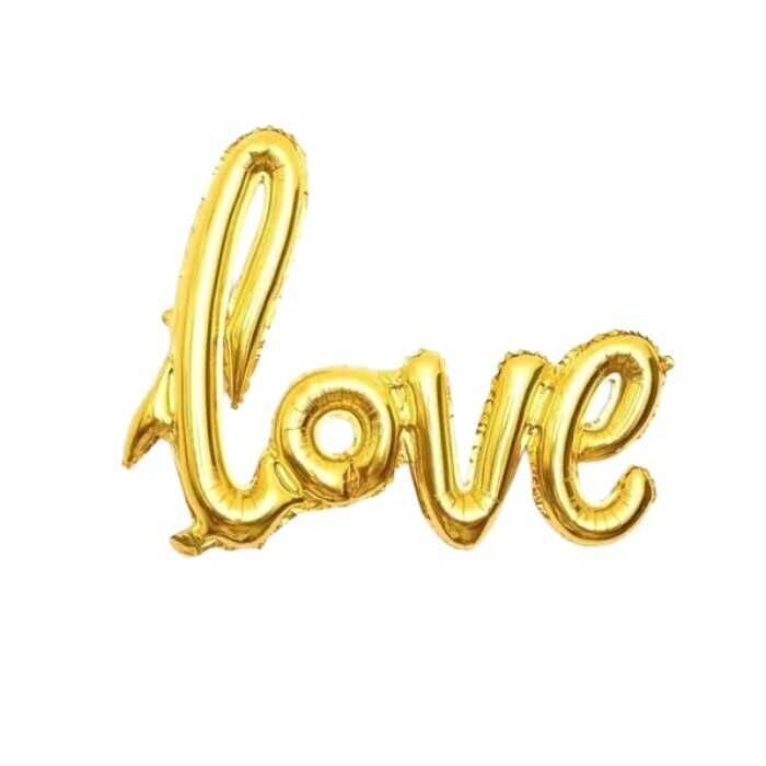 Altın Love Folyo Balon - 60x45cm - 3