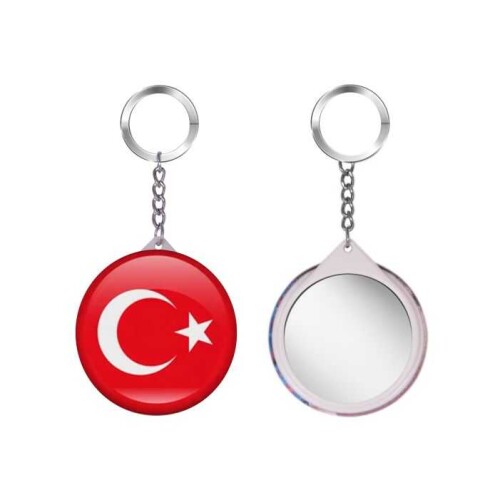 Aynalı Rozet Anahtarlık 58 mm 100lü Paket - 