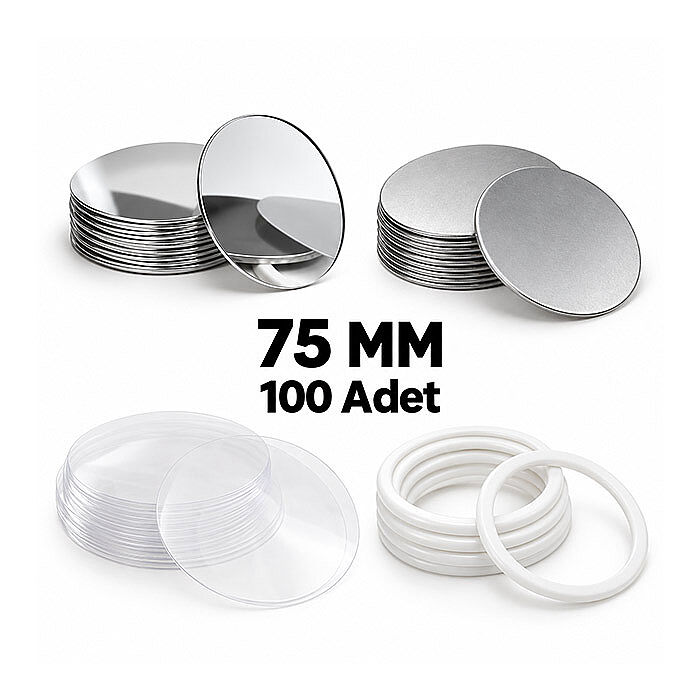 Buton Rozet Ayna 75 mm 100lü Paket - 1