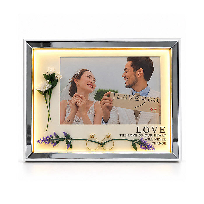 Dekoratif Çiçekli Işıklı Fotoğraf Çerçevesi 15x20 - 1