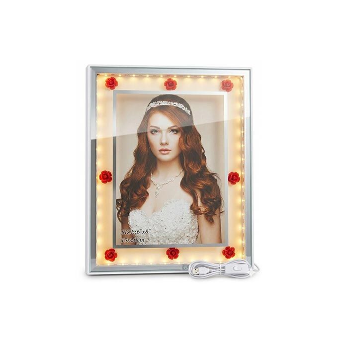 Dekoratif Işıklı Çiçekli Fotoğraf Çerçevesi 15x20 - 6