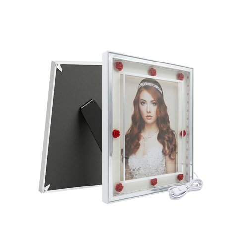 Dekoratif Işıklı Çiçekli Fotoğraf Çerçevesi 15x20 - 8