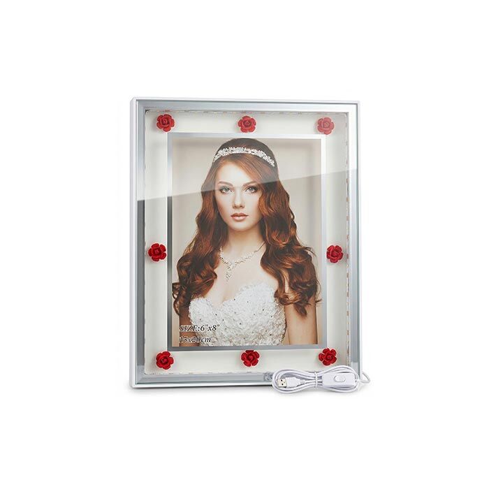 Dekoratif Işıklı Çiçekli Fotoğraf Çerçevesi 15x20 - 9