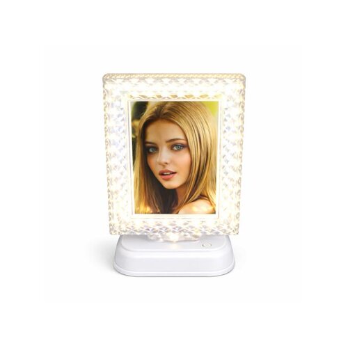 Dekoratif Işıklı Kristal Fotoğraf Çerçevesi Beyaz - sanalbayim (1)