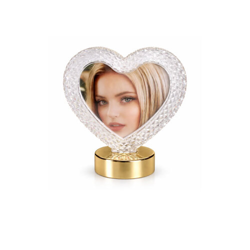 Dekoratif Işıklı Kristal Kalp Fotoğraf Çerçevesi - 4