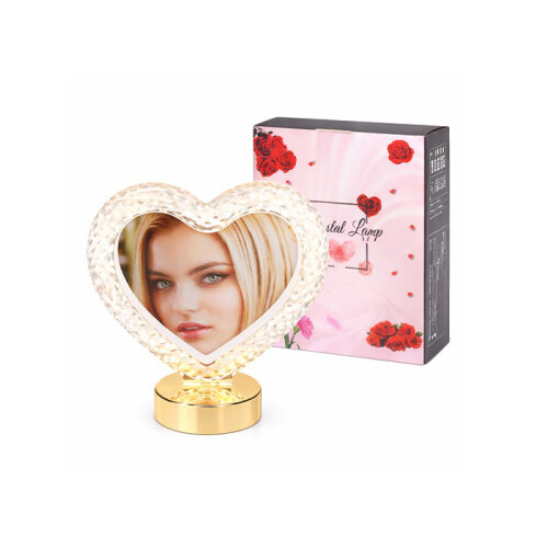 Dekoratif Işıklı Kristal Kalp Fotoğraf Çerçevesi - 5