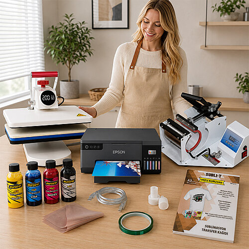 Düz Pres ve Kupa Baskı Makinası Sublimasyon Baskı Seti 23 - Digitronix