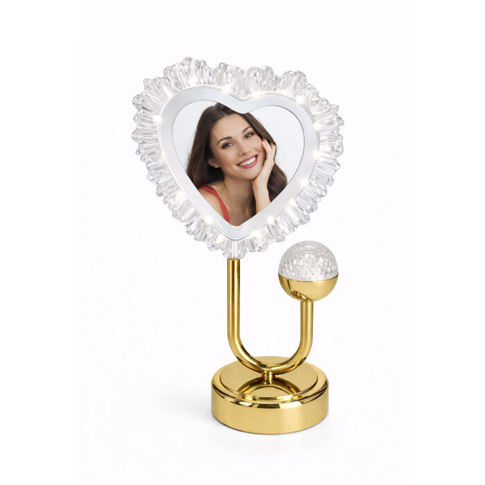 Gece Lambalı Kristal Kalp Fotoğraf Çerçevesi - 3