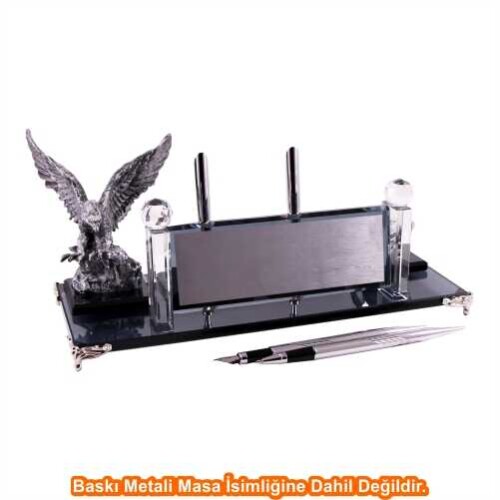 Gümüş Kartal Kristal Masa İsimliği KC1602 - 3