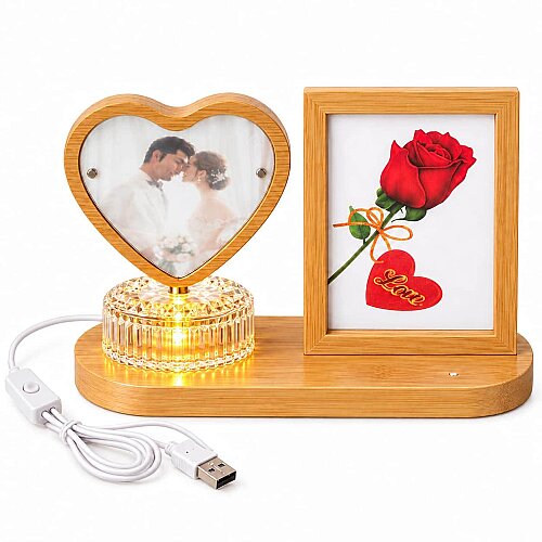 Hareketli Ahşap Ledli Kalp Fotoğraf Çerçeve 10x15 - sanalbayim (1)