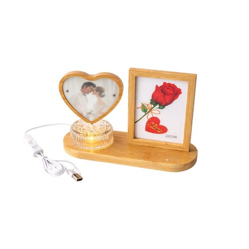 Hareketli Ahşap Ledli Kalp Fotoğraf Çerçeve 10x15 - sanalbayim (1)