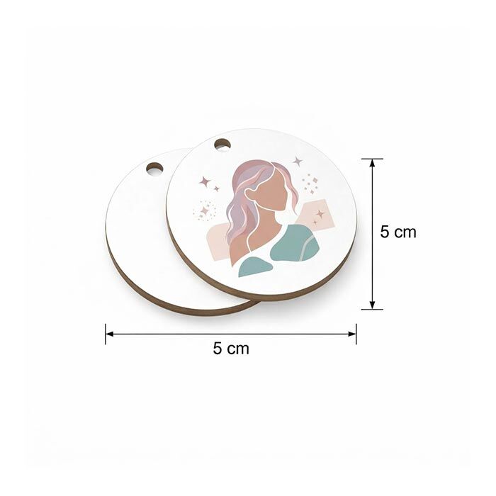 HDF Daire Anahtarlık Tek Taraflı 5cmx5cm - 10