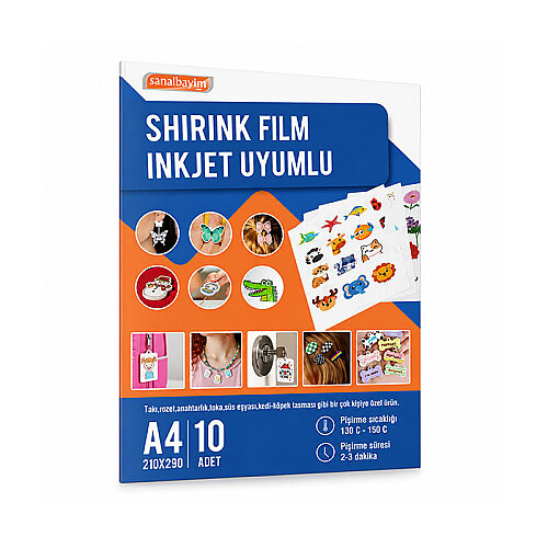 İnkjet Beyaz Rozet Baskı Filmi A4/10 - (1)