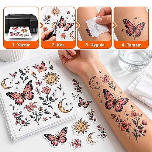 İnkjet Dövme Tattoo Transfer Kağıdı A4/5 - (1)