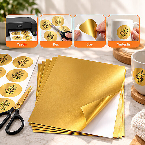 İnkjet Metalik Sticker Etiketler - (1)