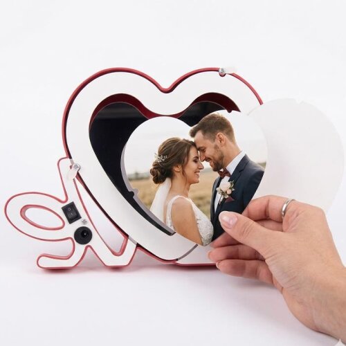 Işıklı Love Kalp Fotoğraf Çerçeveleri - 4