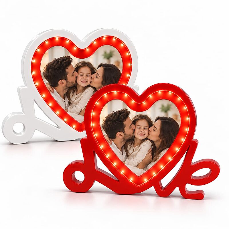 Işıklı Love Kalp Fotoğraf Çerçeveleri - 1