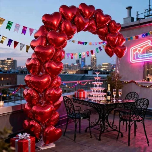 Kırmızı Kalp Folyo Balon - 25cm 2li - 3