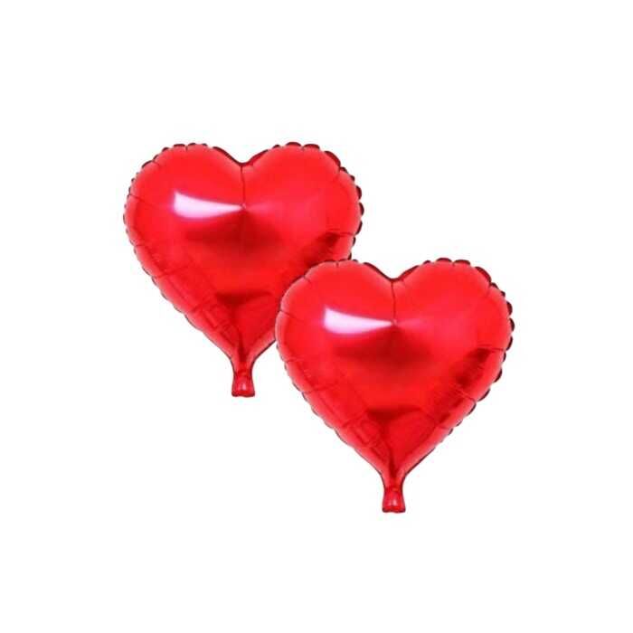 Kırmızı Kalp Folyo Balon - 25cm 2li - 4