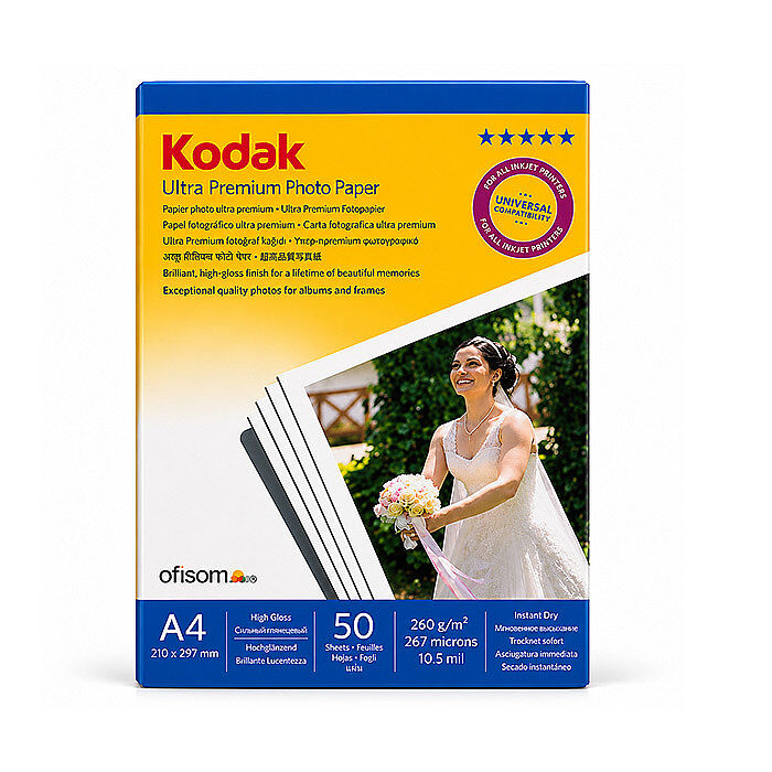 Kodak A4 Parlak İnkjet Fotoğraf Kağıdı 260gr. - 1