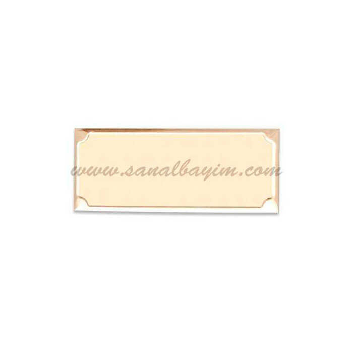 Lazer Kazıma Alüminyum Altın Plaket 6,2cm x 2,5cm - 1