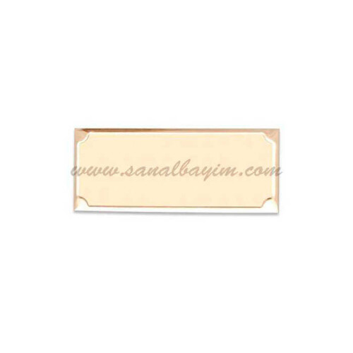 Lazer Kazıma Alüminyum Altın Plaket 7,3cm x 2,7cm - 