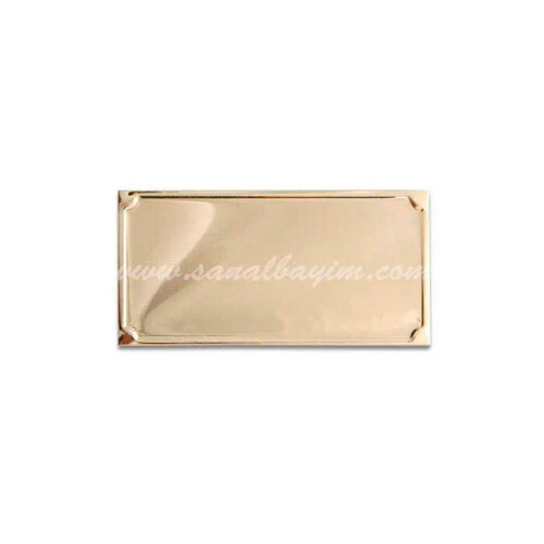 Lazer Kazıma Alüminyum Altın Plaket 8cm x 4cm - 