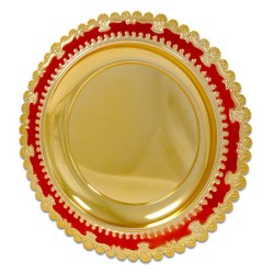 Metal Ödül Tabağı M301B Altın Kırmızı 25cm - 