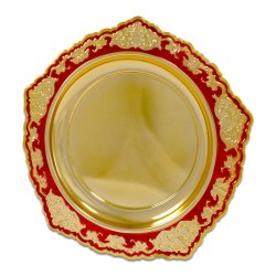 Metal Ödül Tabağı M333A Altın Kırmızı 29cm - 