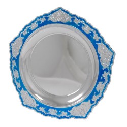 Metal Ödül Tabağı M333C Gümüş Mavi 21cm - 