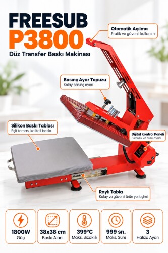 Otomatik Düz Transfer Baskı Makinesi P3800 - sanalbayim