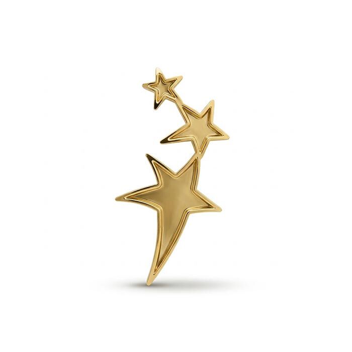 Plaket İçin 3lü Yıldız Altın - 140mm - 3