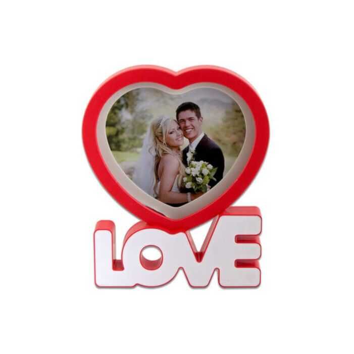 Kalpli Love Yazılı Ledli Çerçeve Kırmızı 7734-3 - 2