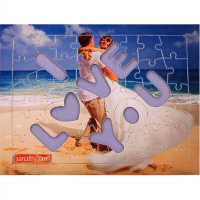 Sublimasyon A4 Puzzle I Love You 51 Parça - 2