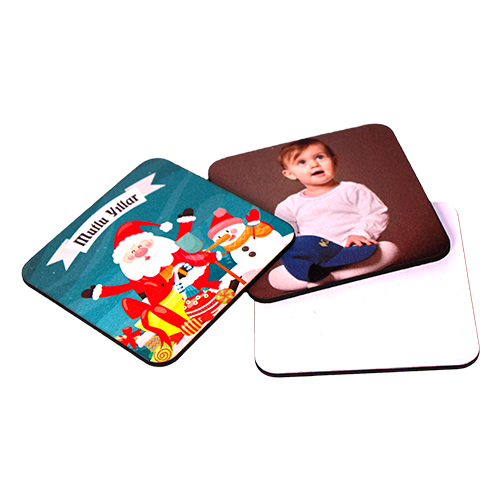 Sublimasyon Bardak Altı Kare 9,5cm Eko Ahşap - 
