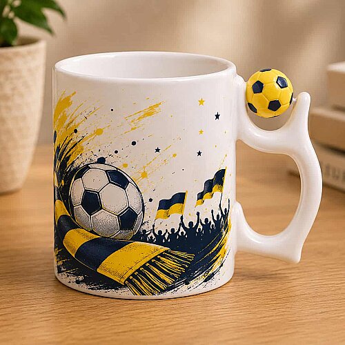 Sublimasyon Futbol Toplu Kupa Sarı Lacivert - (1)