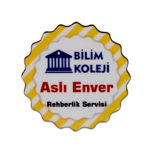 Sublimasyon HDF Yaka Rozeti Yıldız 4,5x4,5cm - 