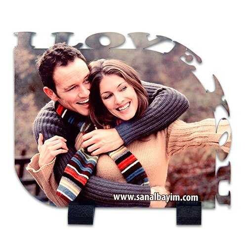 Sublimasyon I Love You Ahşap Çerçeve - 