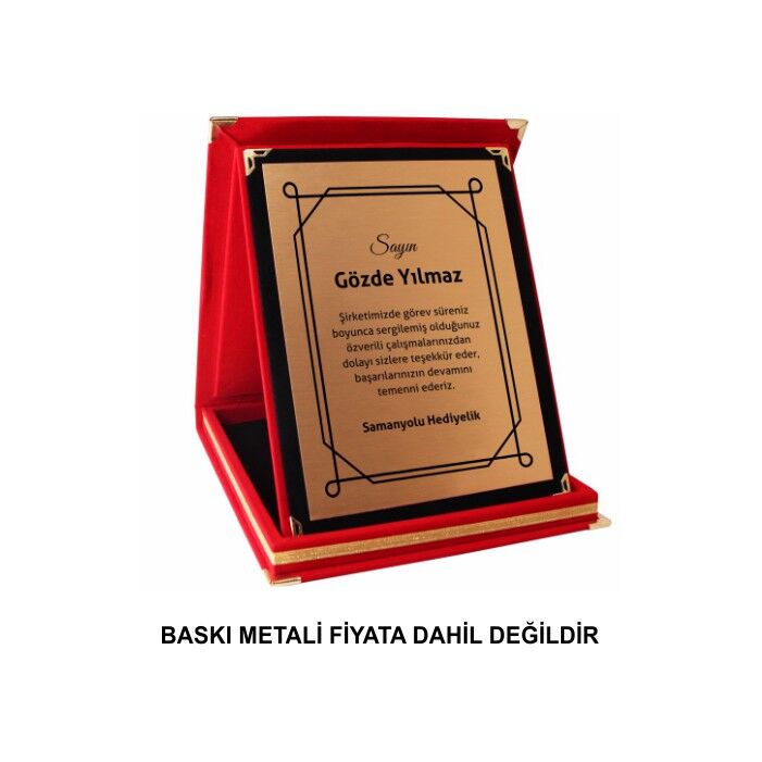 Sublimasyon Kadife Albüm Plaket Kutuları - Kırmızı - 6