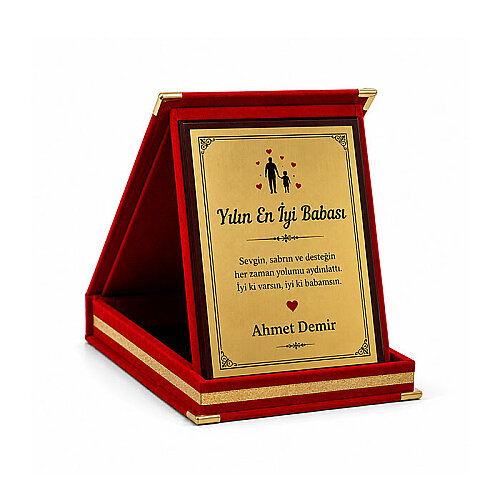 Sublimasyon Kadife Albüm Plaket Kutuları - Kırmızı - 1