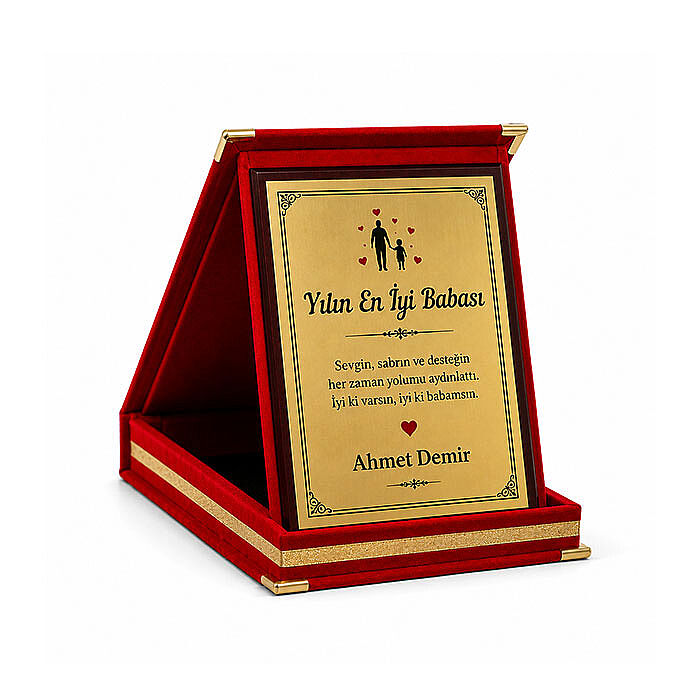 Sublimasyon Kadife Albüm Plaket Kutuları - Kırmızı - 1